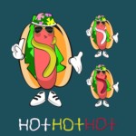 set of three style summer hot dog special for national hot dog day