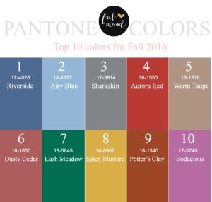 Pantone's 2016 Fall Fashion Colors