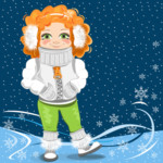 Girl in a winter background