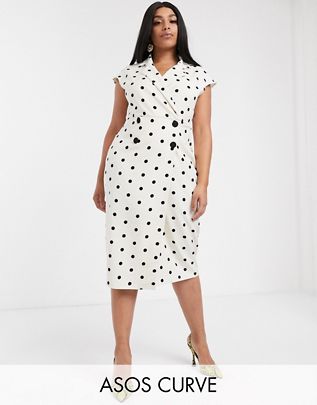 ASOS Curve Dotted Dress