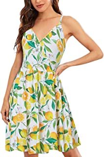 Lemon Print Midi Dress