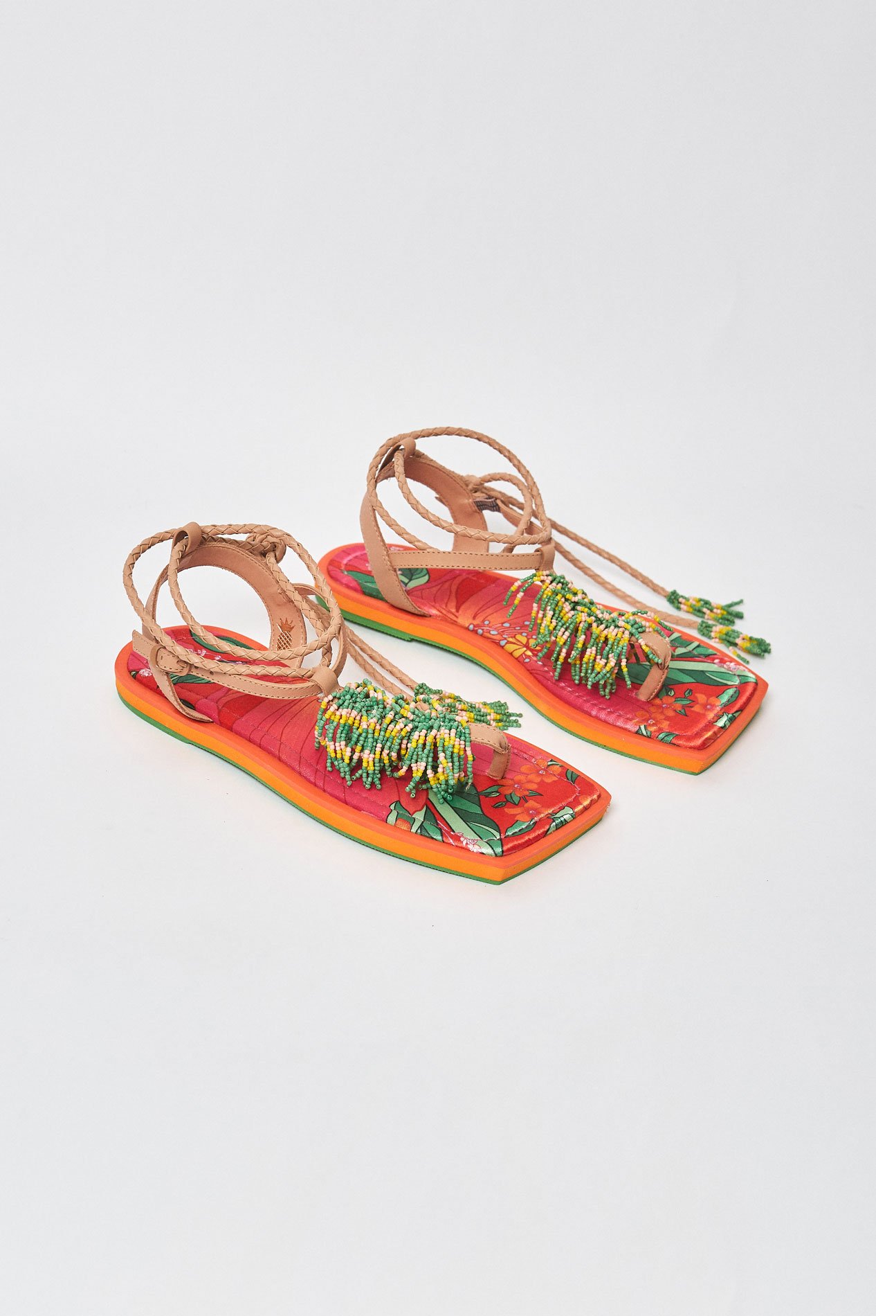 Beaded Tropical Sandals 