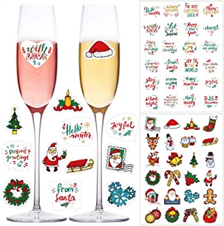 Creative Holiday Wine Glass Stickers