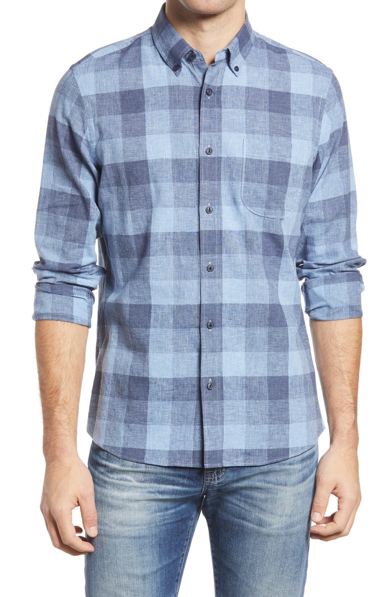 Men's Linen & Cotton Button-Down Shirt