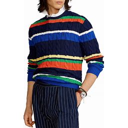 Men's Colorful Cable Knit Sweater