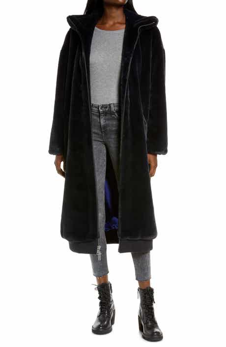 UGG Oversize Hooded Faux Fur Coat