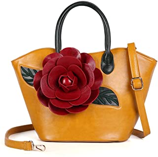 Large Rose Faux Leather Handbag