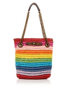 Chelsea Rainbow Stripe Woven Shoulder Bag