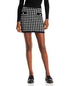 Checkered Knit Mini Skirt 