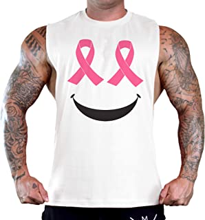Men's Smiley Face - Breast Cancer Tank Top