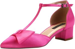 ERIJUNOR Bow Shoes - Hot Pink