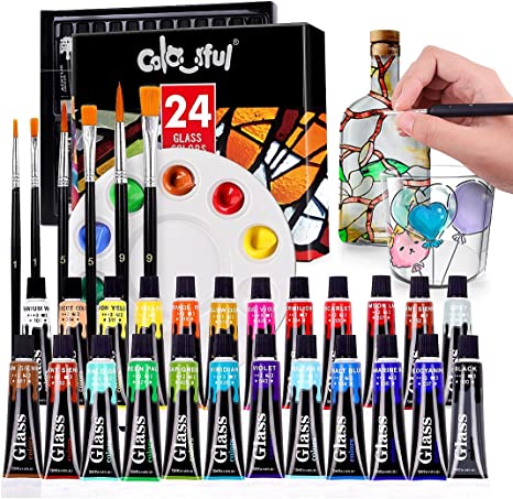 Colorful Stain Glass Paint Set