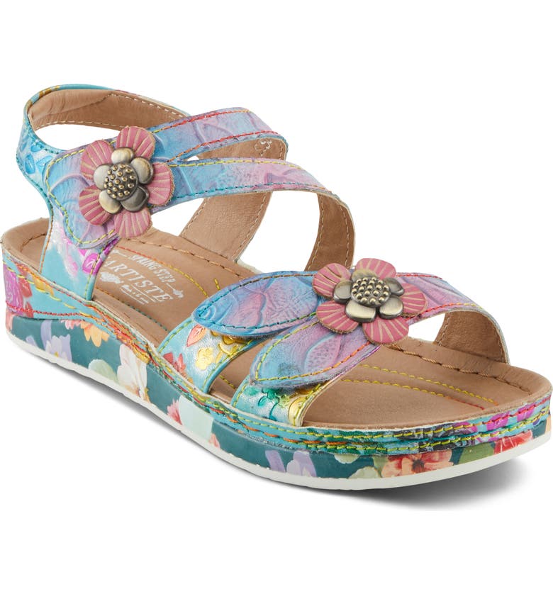 Calista Floral Ankle Strap Embellished Sandals