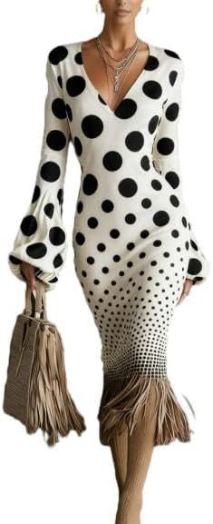 Women's V-neck Long Sleeve Flowy Patterned 