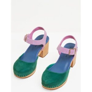 Maud Multi-color Ankle Strap Platform Clogs