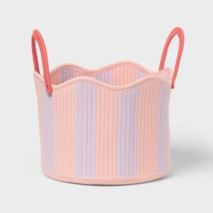 Stripe Coiled Rope Decorative Storage Basket