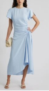 Split Sleeve Smocked Midi Dress