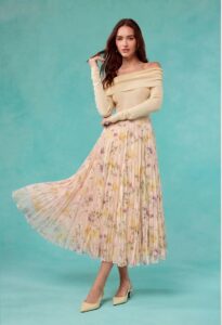 Fiori Pleated Maxi Skirt