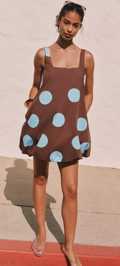 Maeve Poplin Bubble Mini Dress