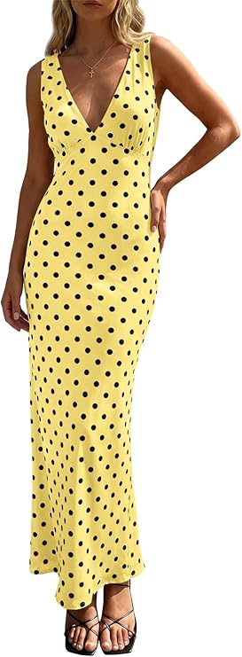 Women's Summer Polka Dot Maxi Dress