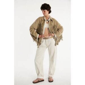 Vegan Suede Fringe Jacket