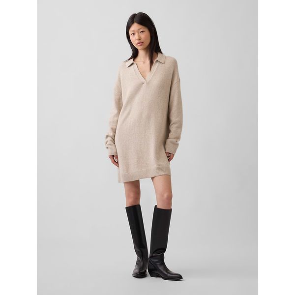 CashSoft Oversized Polo Sweater Dress