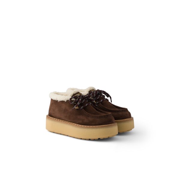 Prada Shearling Lined Suede Booties Prada Shearling Lined Suede Booties